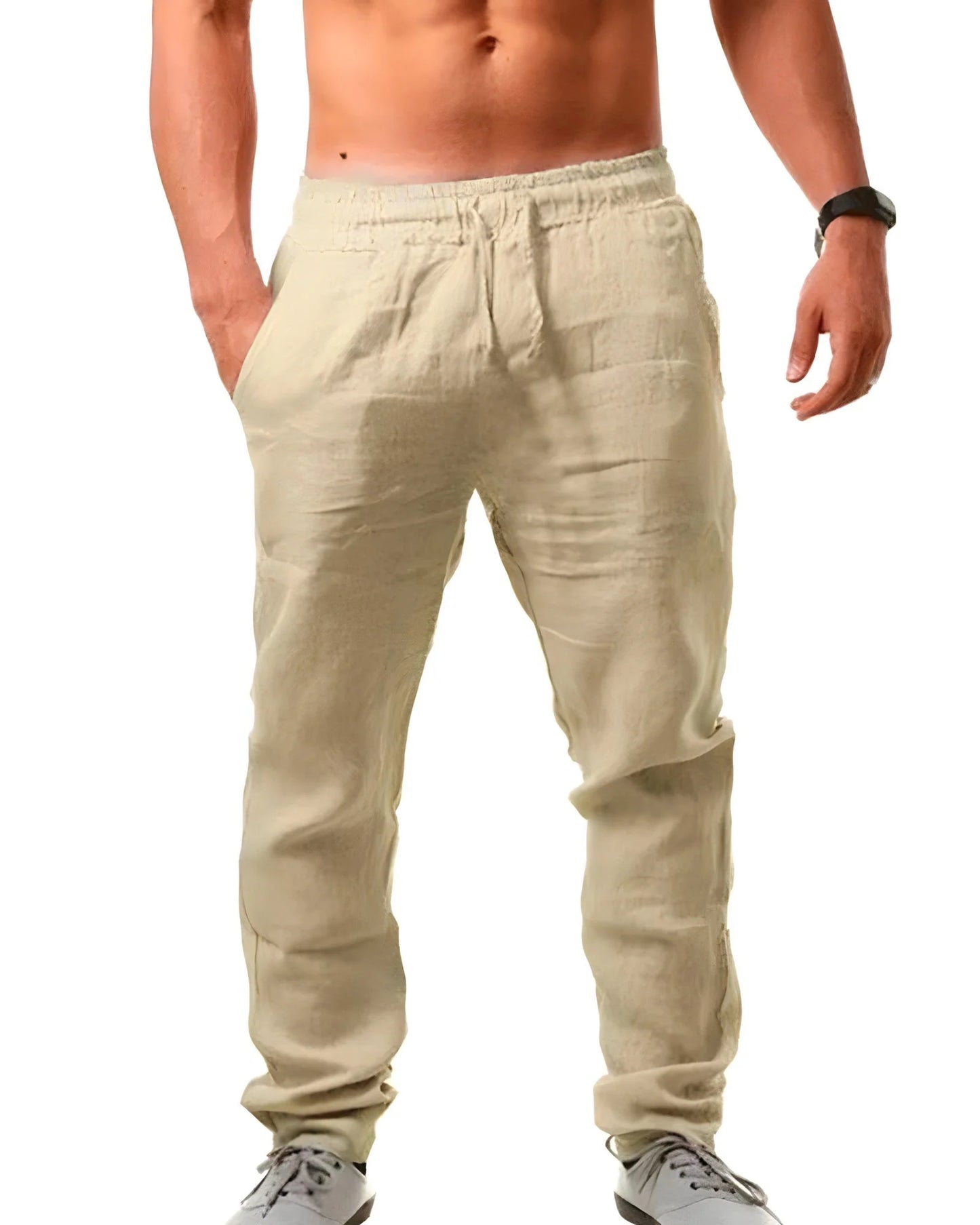 Harlan | Men’S Linen Trousers Breathable Relaxed Fit Casual Summer Wear | Lightweight Comfortable Men’S Trousers