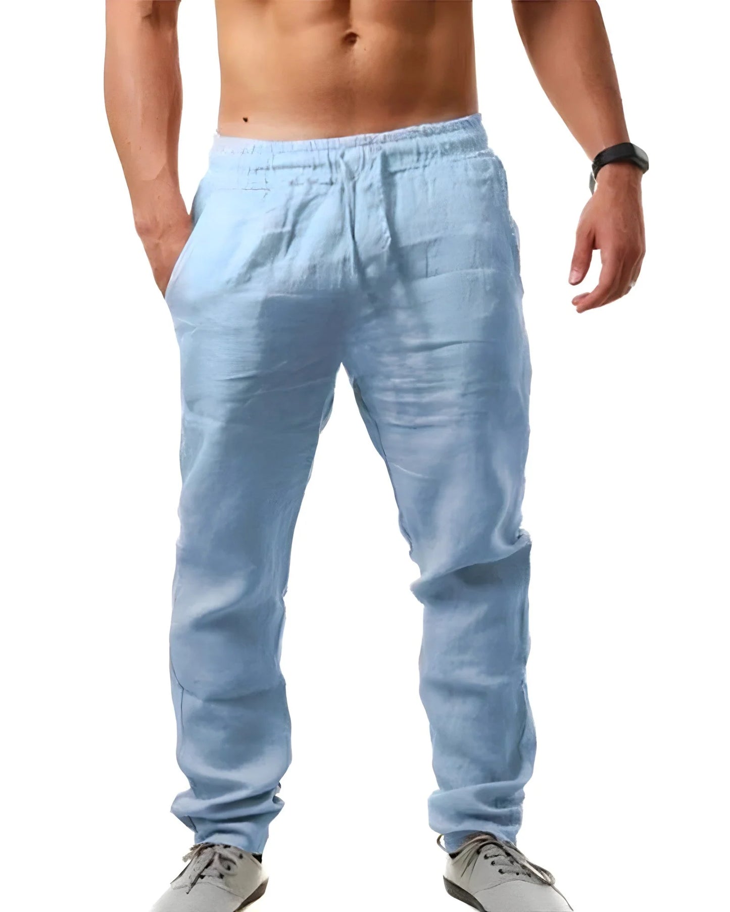 Harlan | Men’S Linen Trousers Breathable Relaxed Fit Casual Summer Wear | Lightweight Comfortable Men’S Trousers